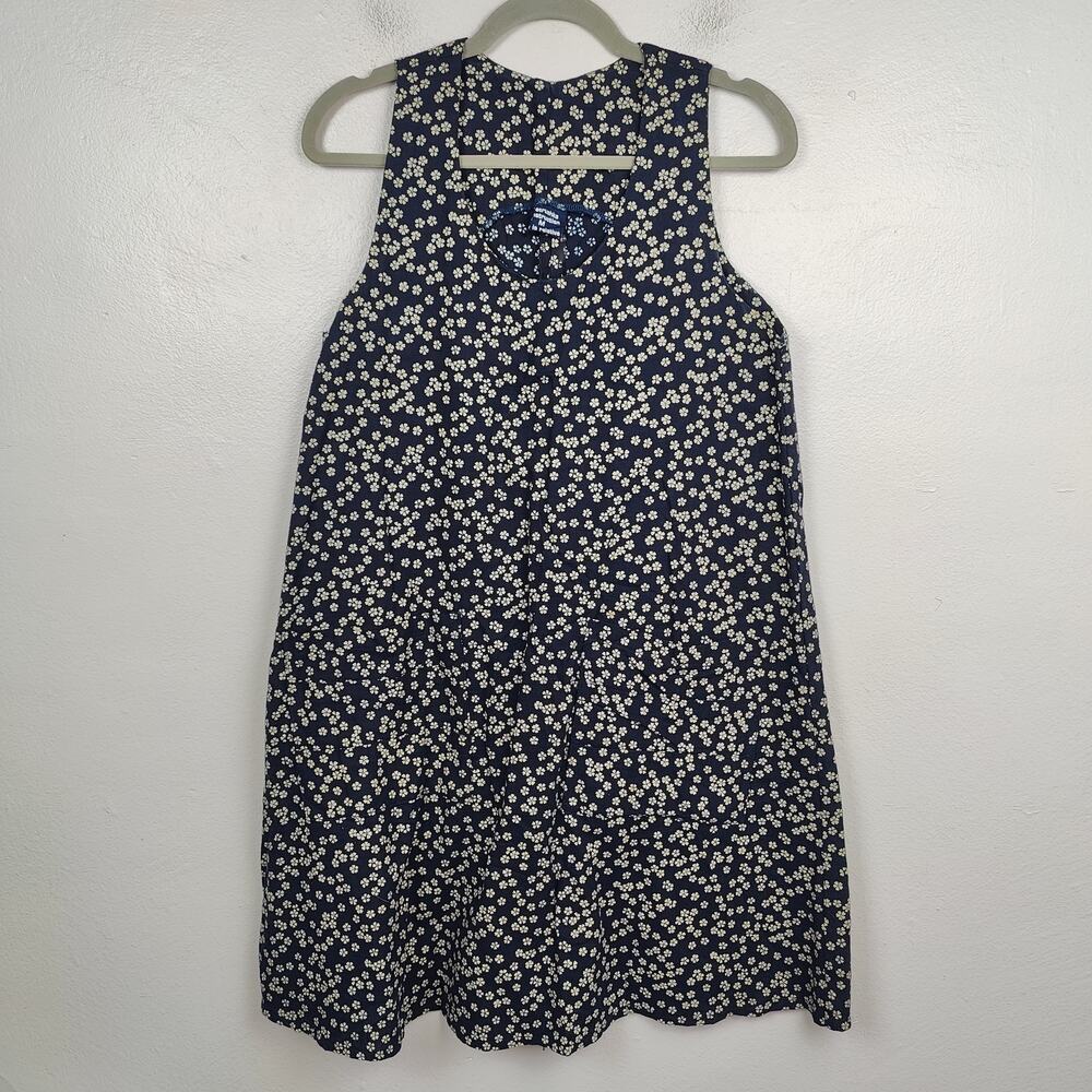 Matrushka Dress Womens Medium‎ Black Micro Floral Pockets Kitsch Hipster Preppy